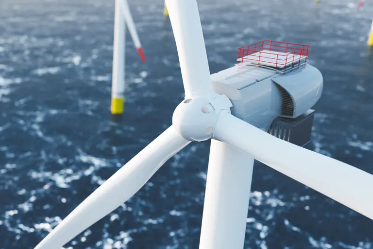 Choppy waves at offshore wind farm