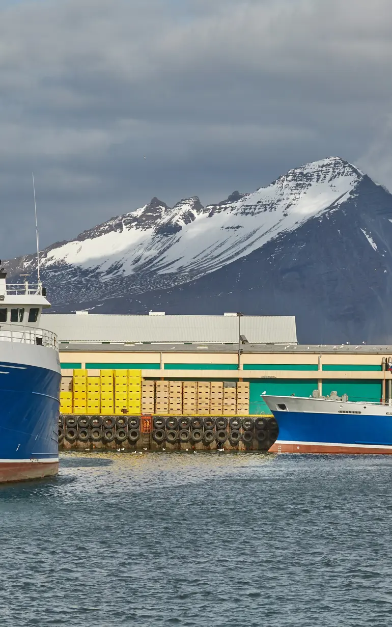 Safe passage through an ebb shoal in Iceland’s harsh wave climate